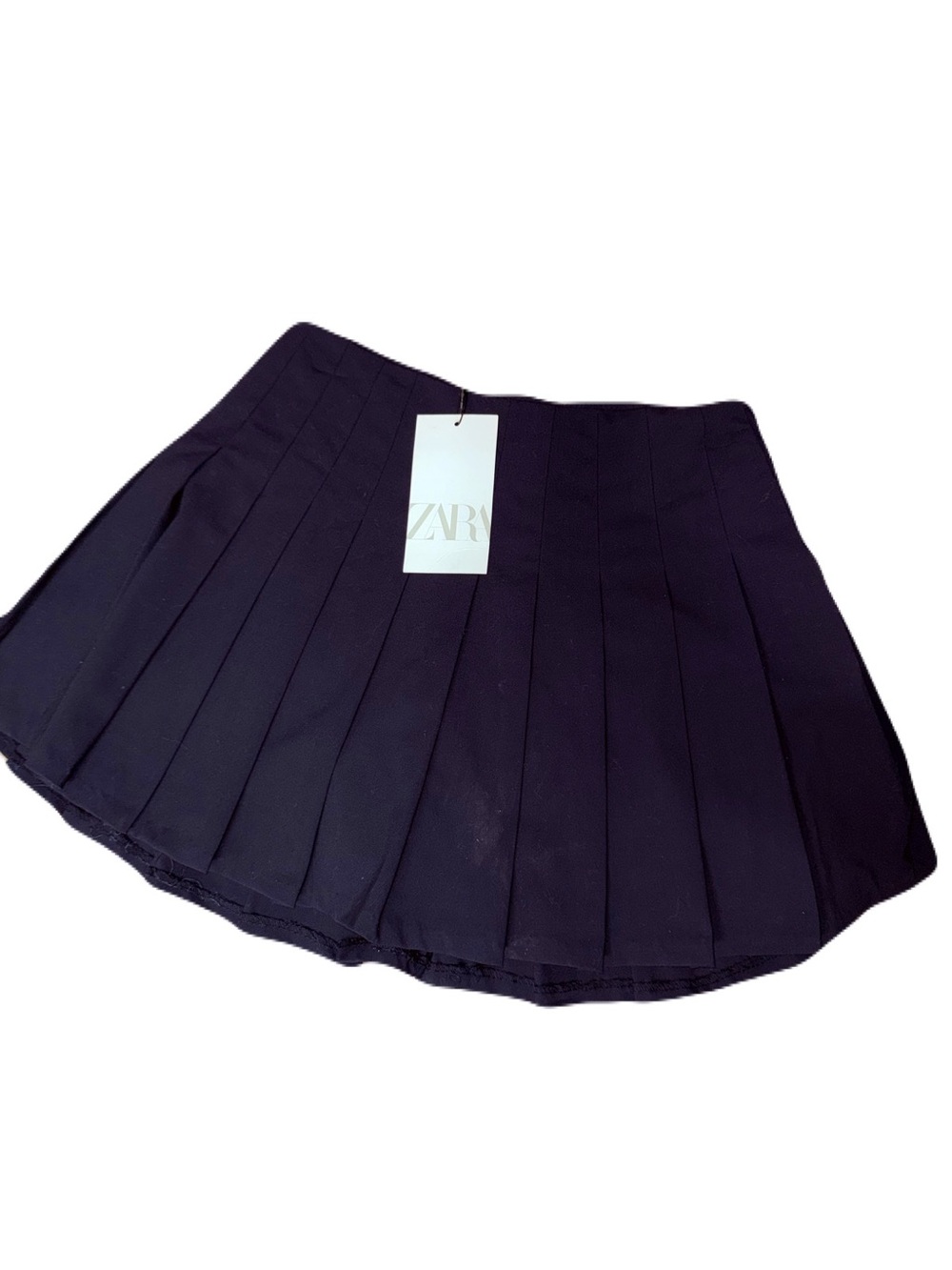 NWT ZARA Navy Pleated Mini Skirt